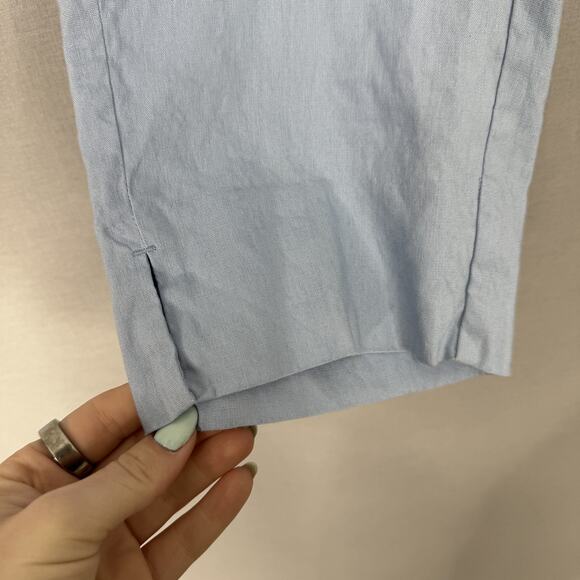 J. Jill Linen Stretch Pants Womens Large Tall Blue Trousers Pull On Coastal Prep - Picture 3 of 12
